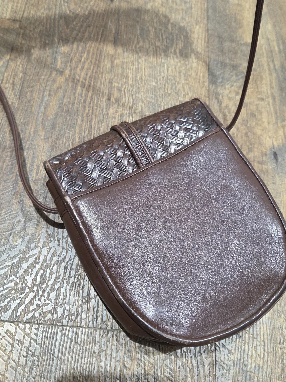 Classic Brown Woven Crossbody Bag